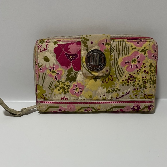 Vera Bradley Pink and Green Floral Wallet - Picture 2 of 7